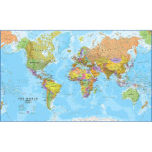 (197 cm x 116.5 cm, Paper) Political World Map Poster