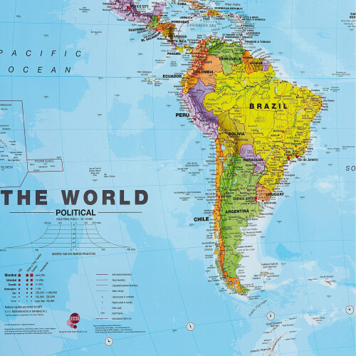 (197 cm x 116.5 cm, Laminated) Political World Map Poster 2