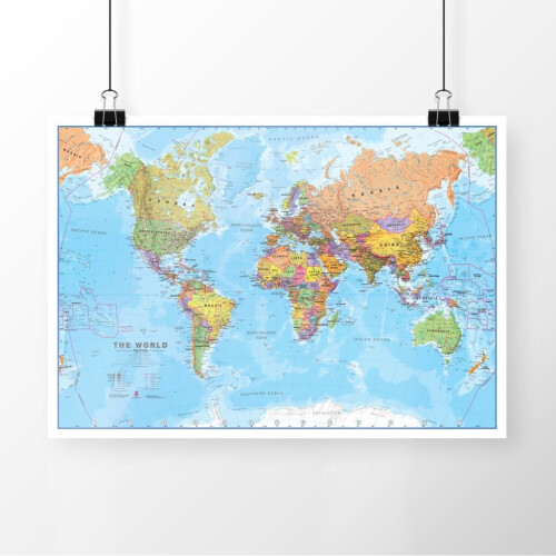 (59.4 cm x 42 cm, Laminated) Political World Map Poster 2