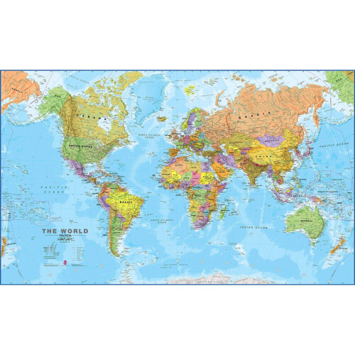 (118.9 cm x 84.1 cm, Laminated) Political World Map Poster
