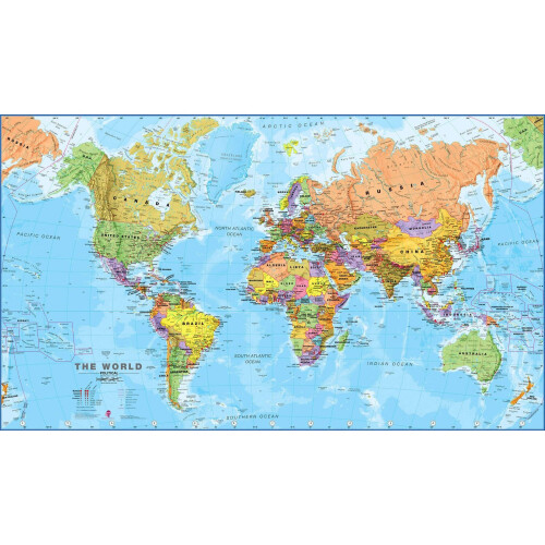 (84.1 cm x 59.4 cm, Laminated) Political World Map Poster 1