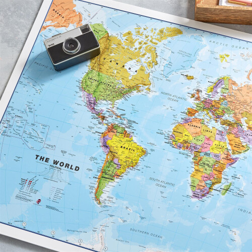 (84.1 cm x 59.4 cm, Laminated) Political World Map Poster 2