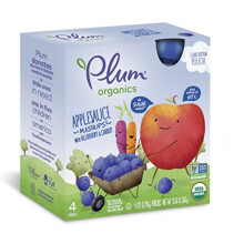 Plum Organics Mashups, Organic Kids Applesauce, Blueberry & Carrot, 3.17 Ounce Pouch, 4 Count (Pack of 6)