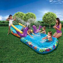 BANZAI Mon Premier Toboggan Aquatique et Piscine avec Sprinkler, 98" x 59" x 24"