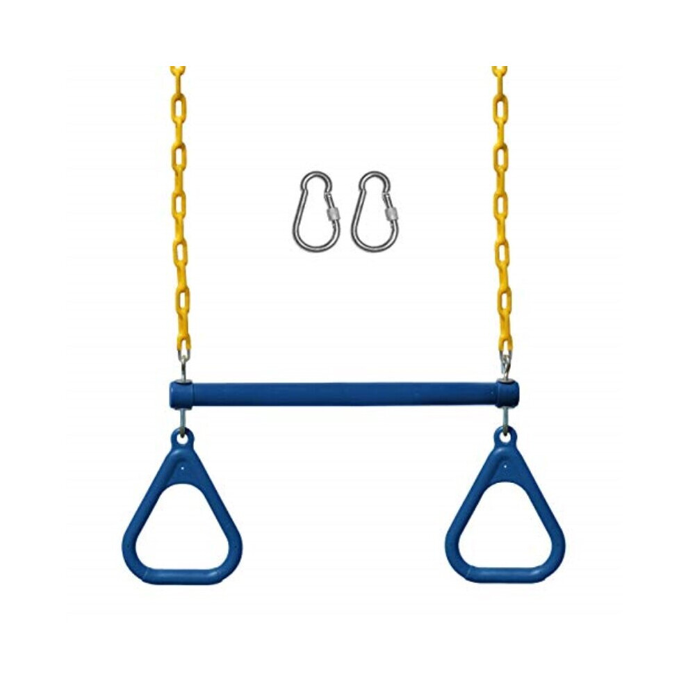 Jungle gym Kingdom 18" Trapeze Swing Bar Anneaux 48" Cha?ne robuste Balan?oire Accessoires et mousquetons de verrouillage (vert)