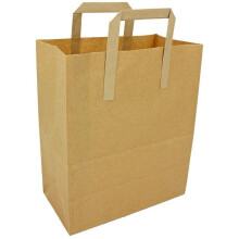 Kraft SOS Paper Brown Carrier Bags Medium ~ Pack of 125 Bags