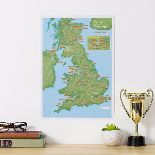 Scratch Off UK Golf Courses Print (Silk Art Paper)