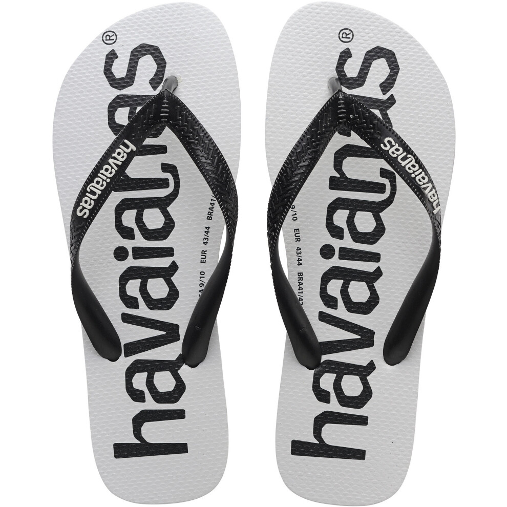 Havaianas (6/7 Uk, White) Top Logomania Mens Flip Flops - Image 3