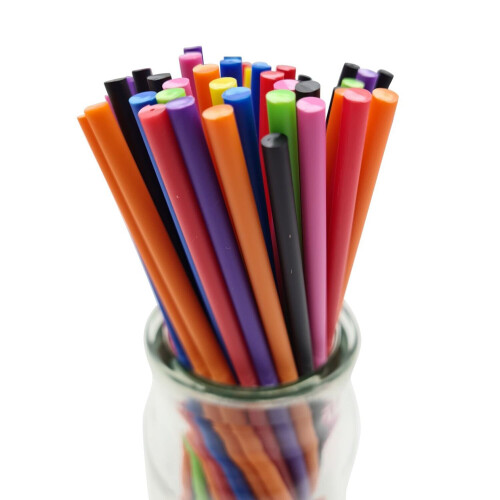 (Mixed, 89mm x 4mm (75 Pcs)) Plastic Lollipop Sticks - 89mm x 4mm