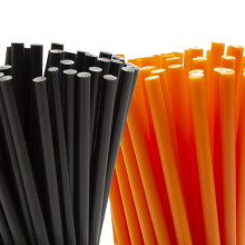 (Black & Orange, 89mm x 4mm (1000 Pcs)) Plastic Lollipop Sticks - 89mm x 4mm