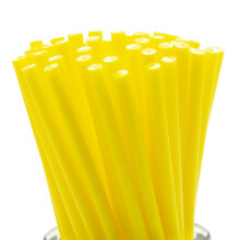 (Yellow, 150mm x 4.5mm (50 Pcs)) Plastic Lollipop Sticks - 150mm x 4.5mm