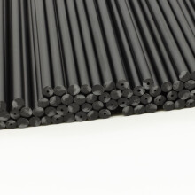 (Black & Orange, 114mm x 4mm (50 Pcs)) Plastic Lollipop Sticks - 114mm x 4mm