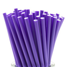 (Purple, 114mm x 4mm (75 Pcs)) Plastic Lollipop Sticks - 114mm x 4mm