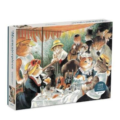 Puzzle 1000 pezzi: Pranzo dei canottieri, Meowsterpiece dell'arte occidentale
