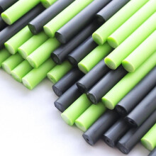 (Green & Black, 114mm x 4mm (25 Pcs)) Plastic Lollipop Sticks - 114mm x 4mm