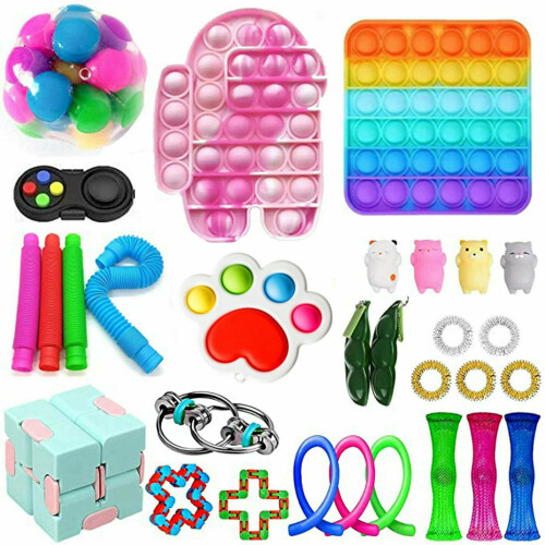 (TG16234G1) 30 Pack Fidget Toys Set Sensory Tools Bundle Stress Relief Hand Kids Adults Toy