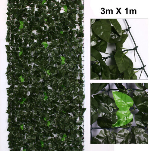 Artificial Ivy Leaf Hedge Roll | Privacy Fence Screen | 3m 2