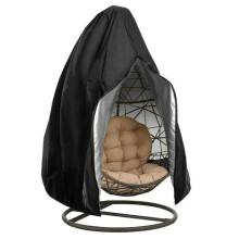 (Black) Patio Hanging Egg Chair Cover Outdoor Rattan Wicker Swing Waterproof Protection