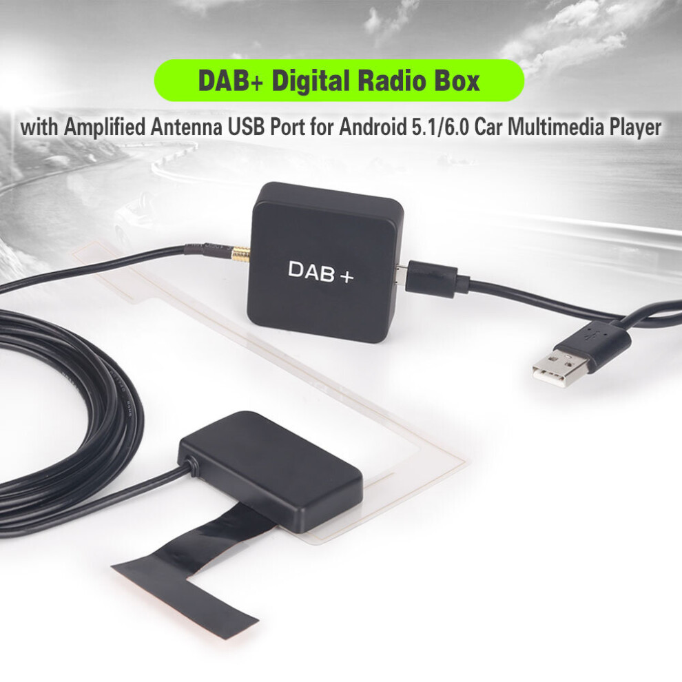 Erisin DAB+ Digital Radio Box with Amplified Antenna for Android 7.1-10.0 Car Stereo