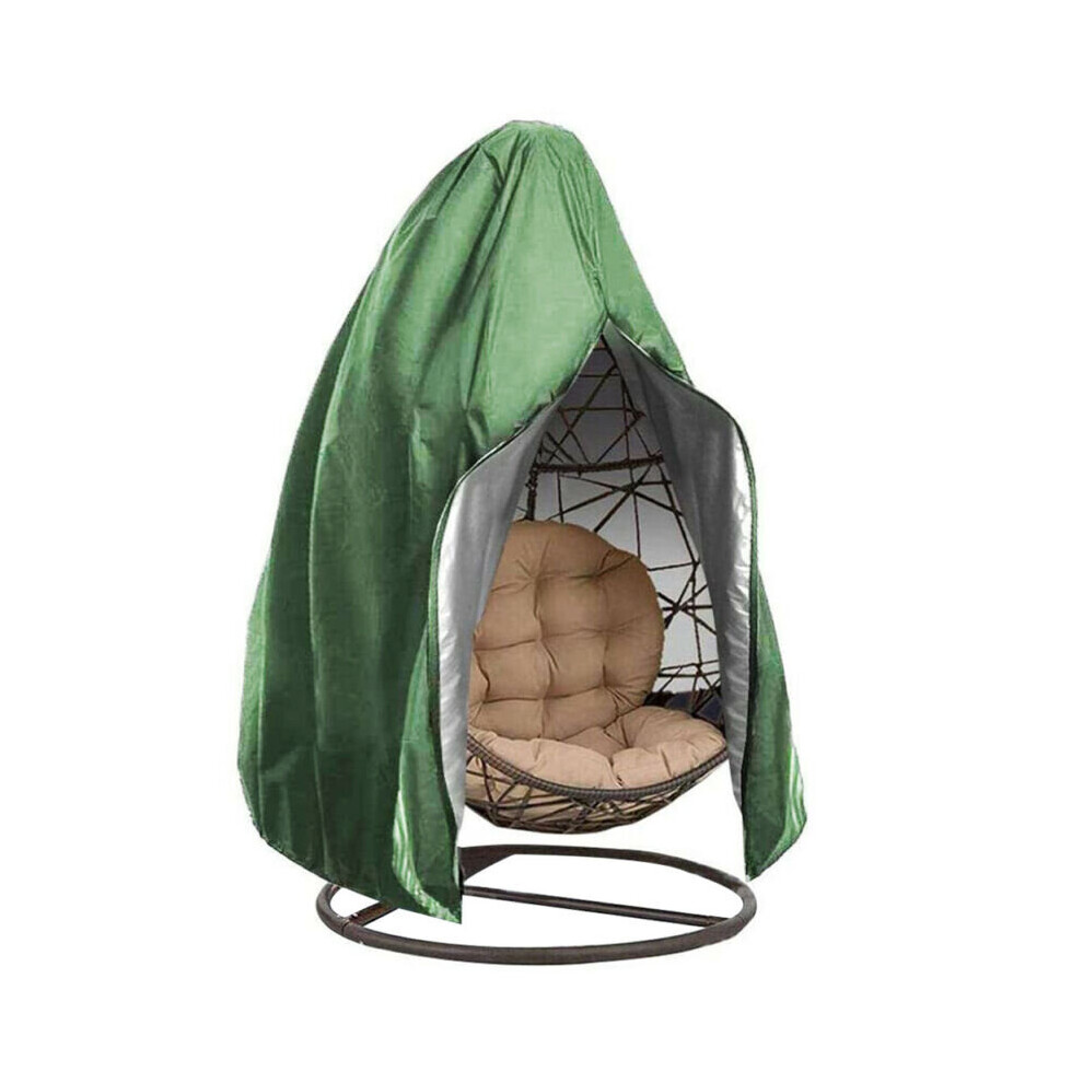 (Green) Patio Hanging Egg Chair Cover Outdoor Rattan Wicker Swing Waterproof Protection