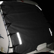 Universal Caravan Front Towing Cover Protector + 2 LED Lights Shield Reflective