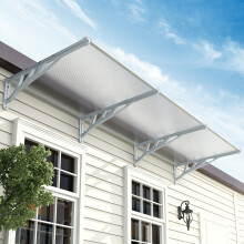 (Grey, 270x90x28CM) Straight Door Canopy Awning Shade Shelter