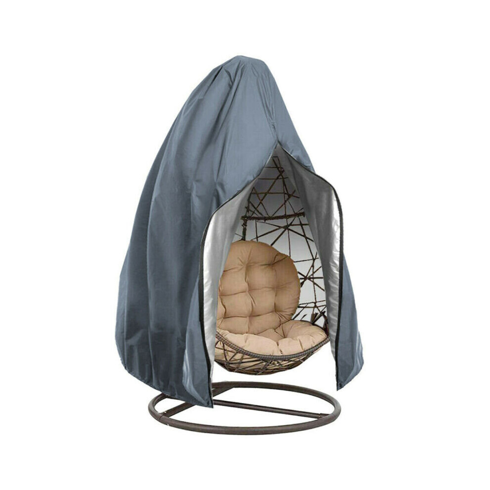 (Grey) Waterproof Hanging Swing Egg Chair Zipper Garden Patio Outdoor Fuiniture Covers
