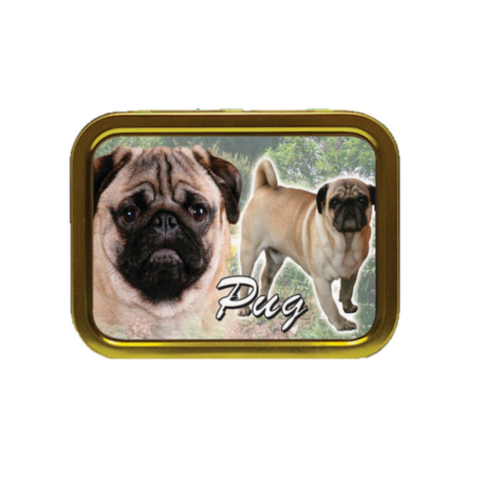 Personalised Gift Products Pug Dog Breed Tobacco Tin Gift & Smoking Products