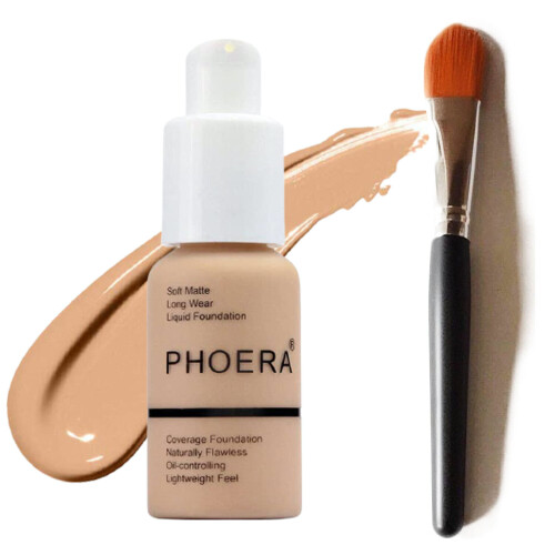 (104 BUFF BEIGE) PHOERA Foundation Concealer Makeup Full Coverage