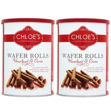 Chloe's Hazelnut & Cocoa Wafer Rolls Crispy Wafer Roll 2 x 400g Tubs