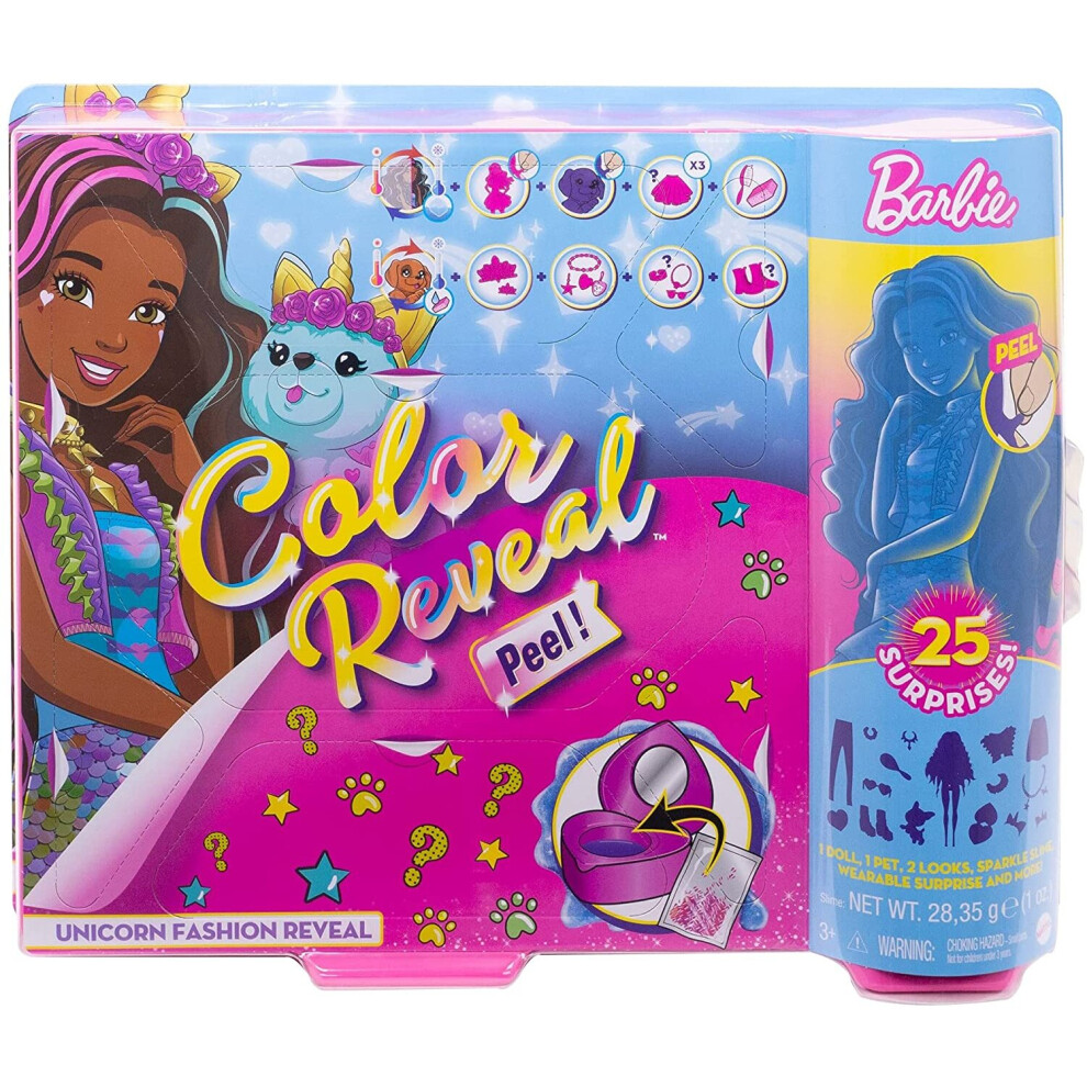 Barbie Colour Reveal Peel Unicorn Doll