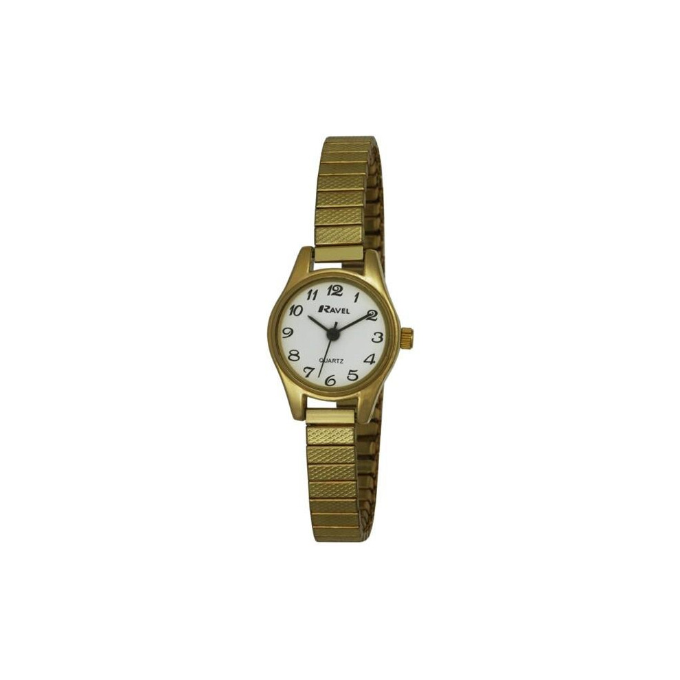 Ravel Women's Petit Round Watch On Stainless Steel Expandable Bracelet - Tone Gold