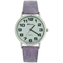 Ravel Women's Easy Read Watch with Big Numbers, Purple/White Tone/White Dial - Medium, r0105.13.17a