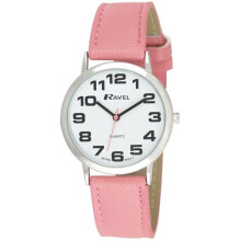 Ravel Women's Round White Dial Quartz Watch with White PU Strap R0105.13.4L