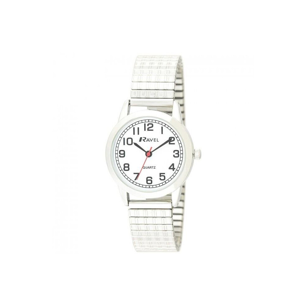 Ravel Womens Analogue Classic Quartz Connected Wrist Watch With Stainless Steel Strap R0232.11.2 White