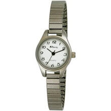Ravel Women's Petit Round Watch on Stainless Steel Expandable Bracelet - Silver Tone