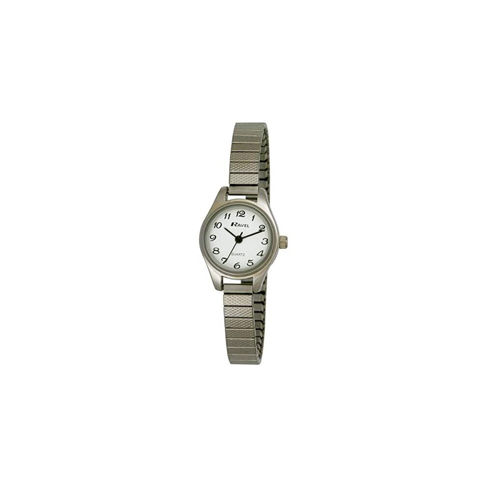 Ravel Women's Petit Round Watch on Stainless Steel Expandable Bracelet - Silver Tone