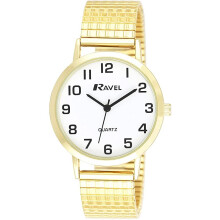 Ravel Unisex Traditional Watch with Clear Numeral Dial on Expander Bracelet, Gold Tone (R0201.02.1S)