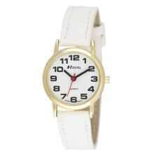 Ravel Unisex Easy Read Watch with Big Numbers - White/Gold Tone/White Dial
