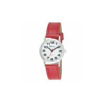 Ravel Large Case Fashion on PU Strap Women's Quartz Watch with White Dial Analogue Display and Red Plastic Strap R0105.10.2
