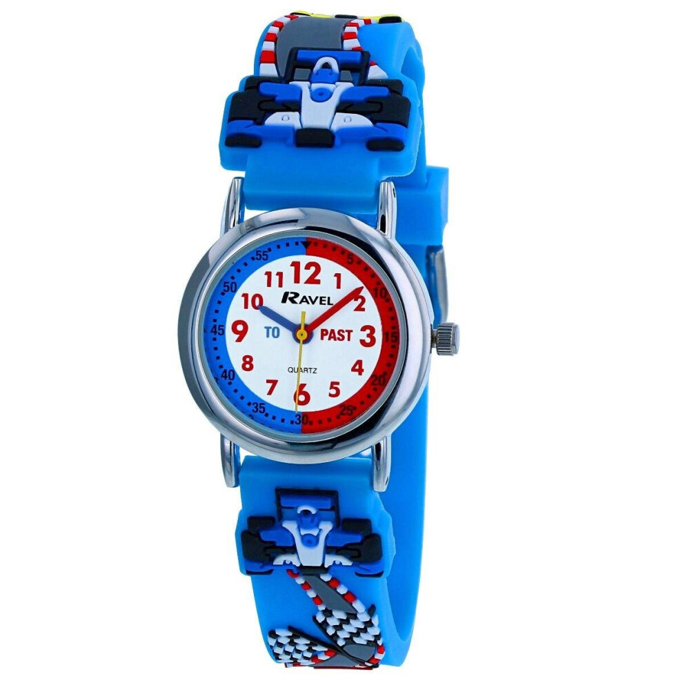 Ravel Boy's Racing Car Time Teacher Watch Blue