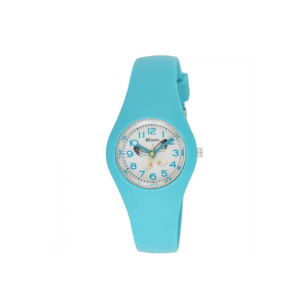 Ravel Women's and Girl's Moulded Silicone Butterfly Quartz Watch - Jade Green