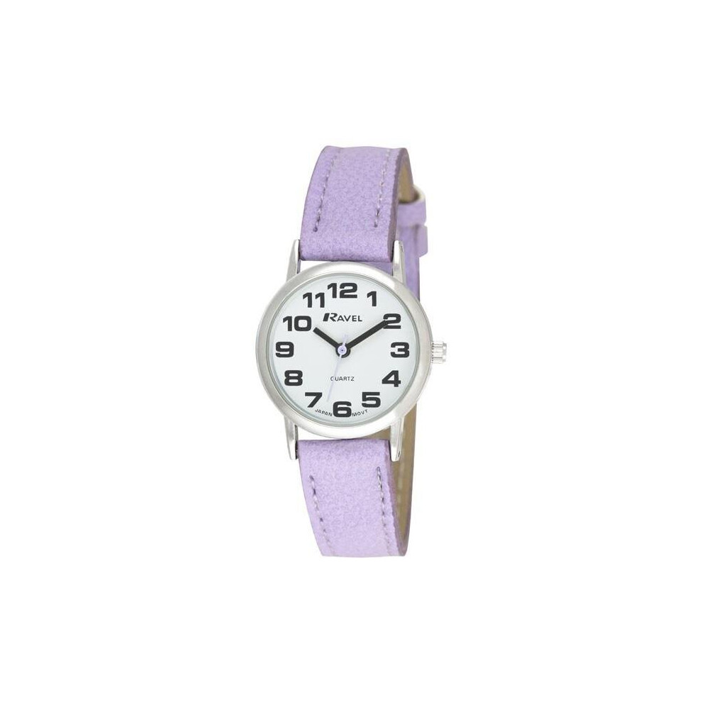 RAVEL WOMEN'S ROUND WHITE DIAL WATCH WITH LILAC STRAP R0105.13.17LA