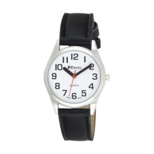 Unisex Super Bold Sight Aid Watch with Big Numbers - Black/Silver Tone/White Dial