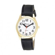 Women's Super Bold Sight Aid Watch with Big Numbers - Black/Gold Tone/White Dial