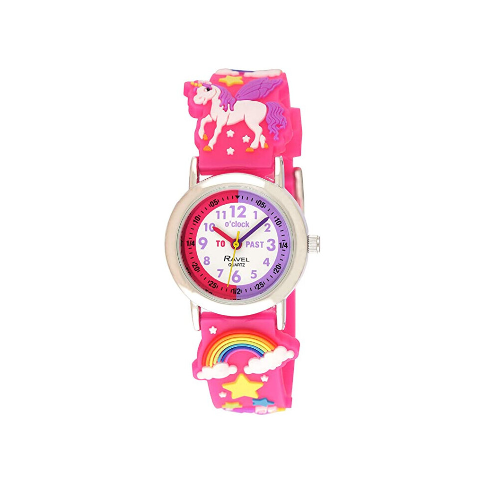 Ravel Girl's Pink Unicorn Time Teacher Watch