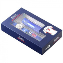 Ravel R4402 Children's Football Watch & Blue Torch Gift Set - hook and loop Strap, 27mm Arabic Dial with Football Print