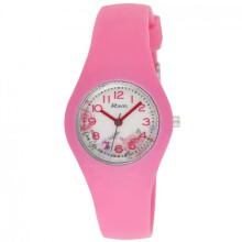Ravel Women's and Girl's Moulded Silicone Floral Quartz Watch - Pink