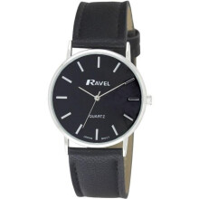 Ravel - Unisex Classic Everyday Watch - Black/Silver Tone/Black/Modern Index