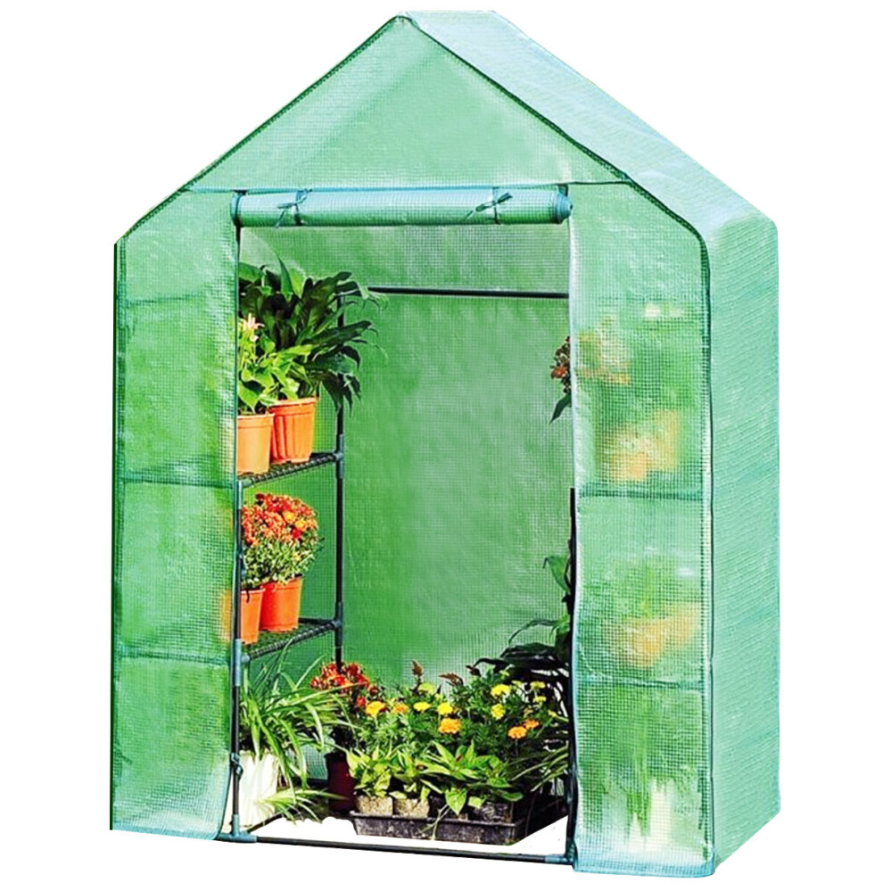 3 Tier Walk In Greenhouse Outdoor Garden Plants Grow Green House PE Cover with 6 Shelves